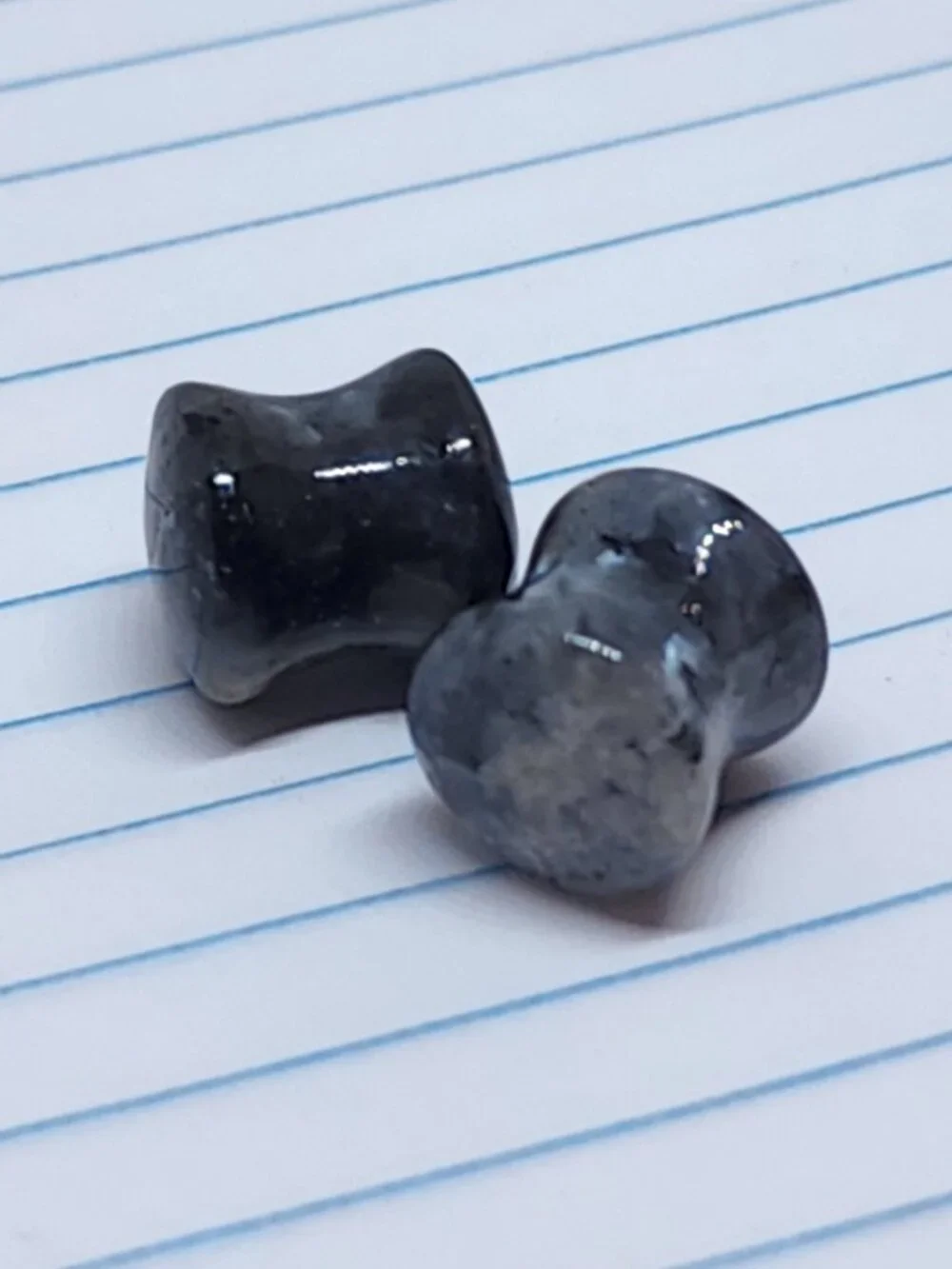 00g Organic Black Labradorite Plugs Tunnels Gauges B3123